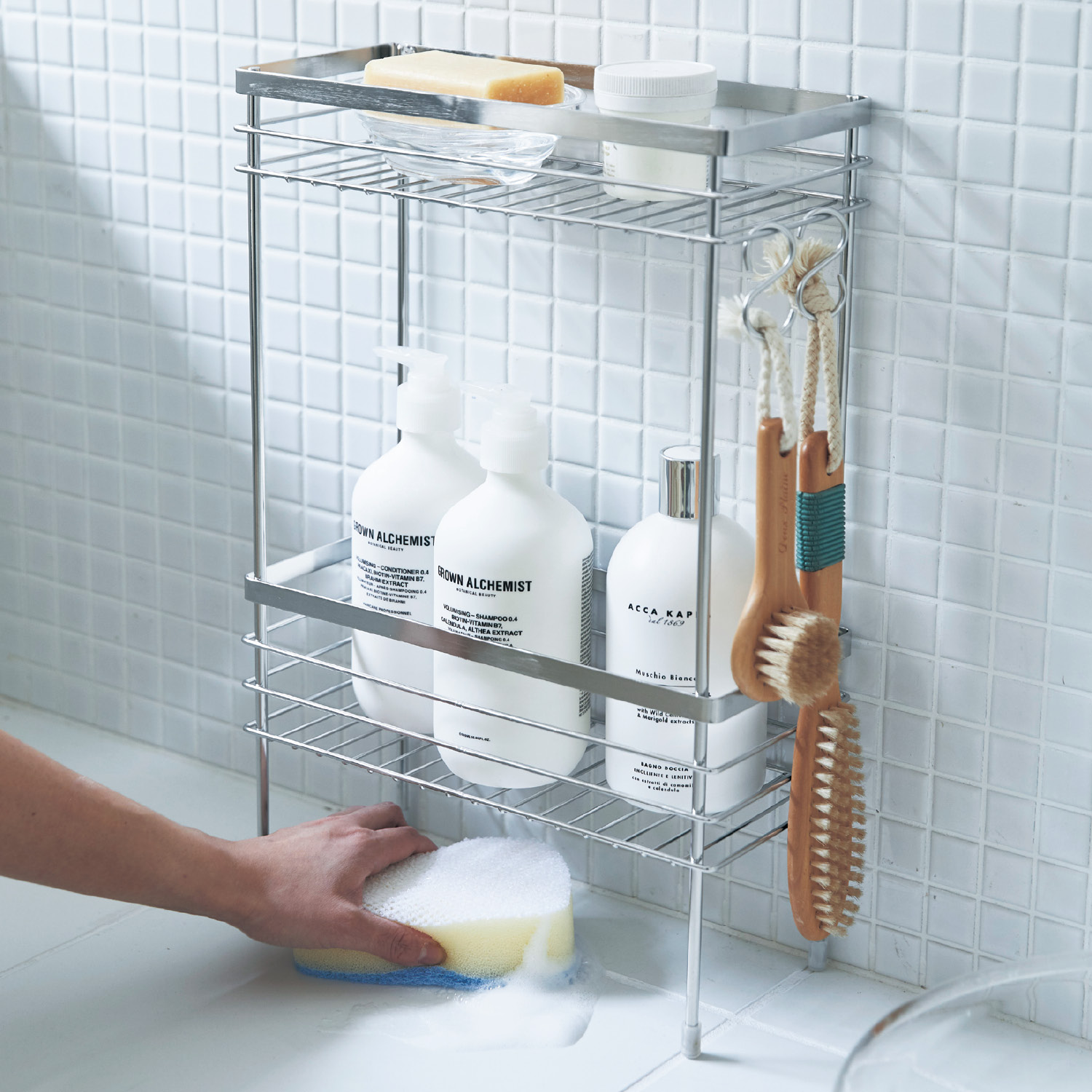 【ベルメゾン】高さにこだわったステンレス製シャンプーラック 【ベルメゾン】高さにこだわったステンレス製シャンプーラック