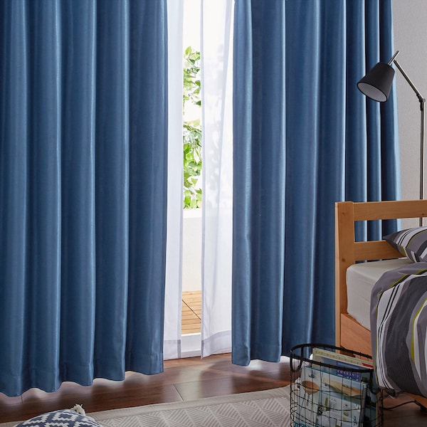 【ベルメゾン】【99サイズ】 スモーキーカラーのシャンタン風生地遮光・防炎・形状記憶カーテン