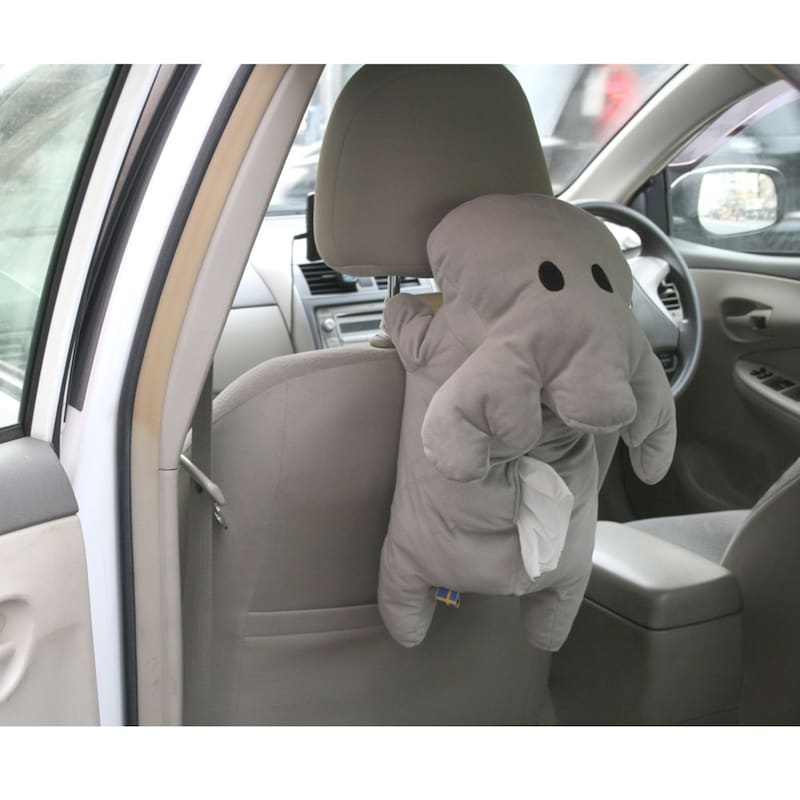 車のヘッドレストにもかけられる