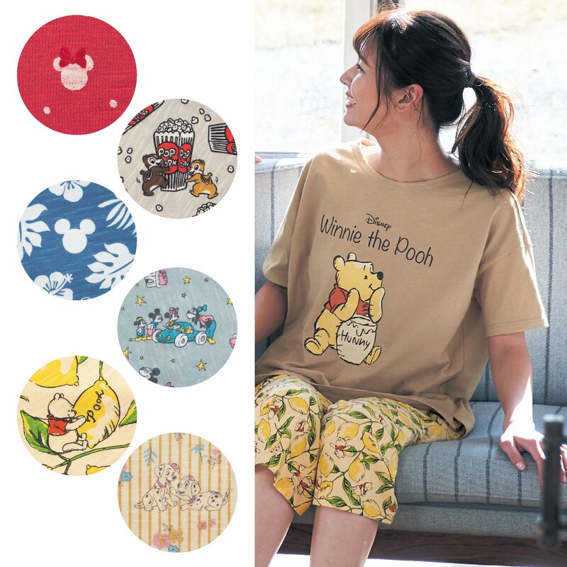 綿１００ スラブ天竺半袖パジャマ 選べるキャラクター ディズニー Disney 通販のベルメゾンネット