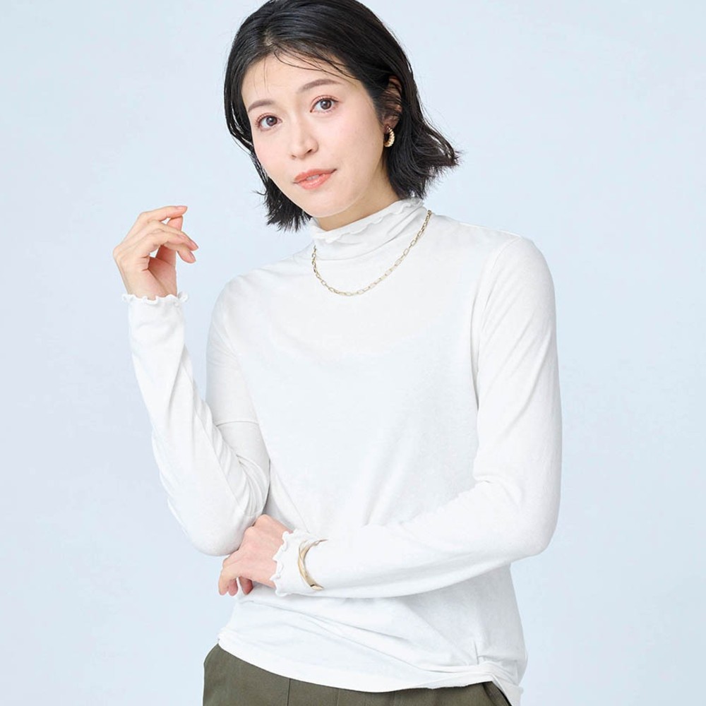 重ね着に最適なシアータートルカットソー(スタイルノート/StyleNote) 重ね着に最適なシアータートルカットソー(スタイルノート/StyleNote)