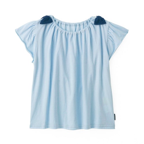 薄くて涼しい肩リボン半袖Ｔシャツ 【子供服 無地】