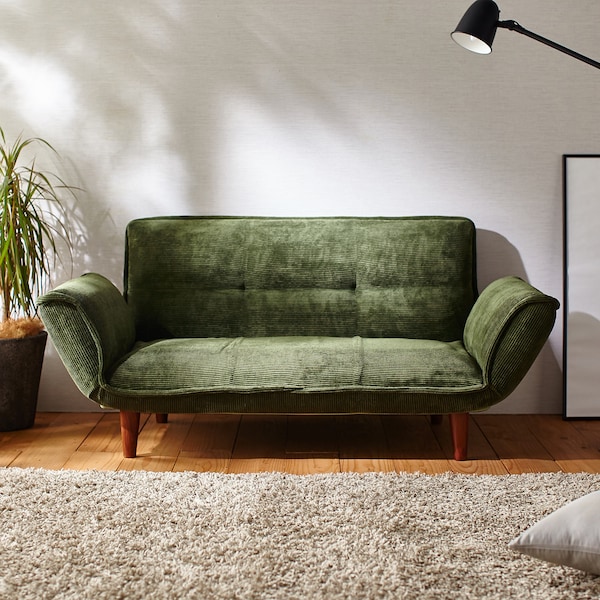 【ベルメゾン】コーデュロイ調ポケットコイル入りリクライニングソファー