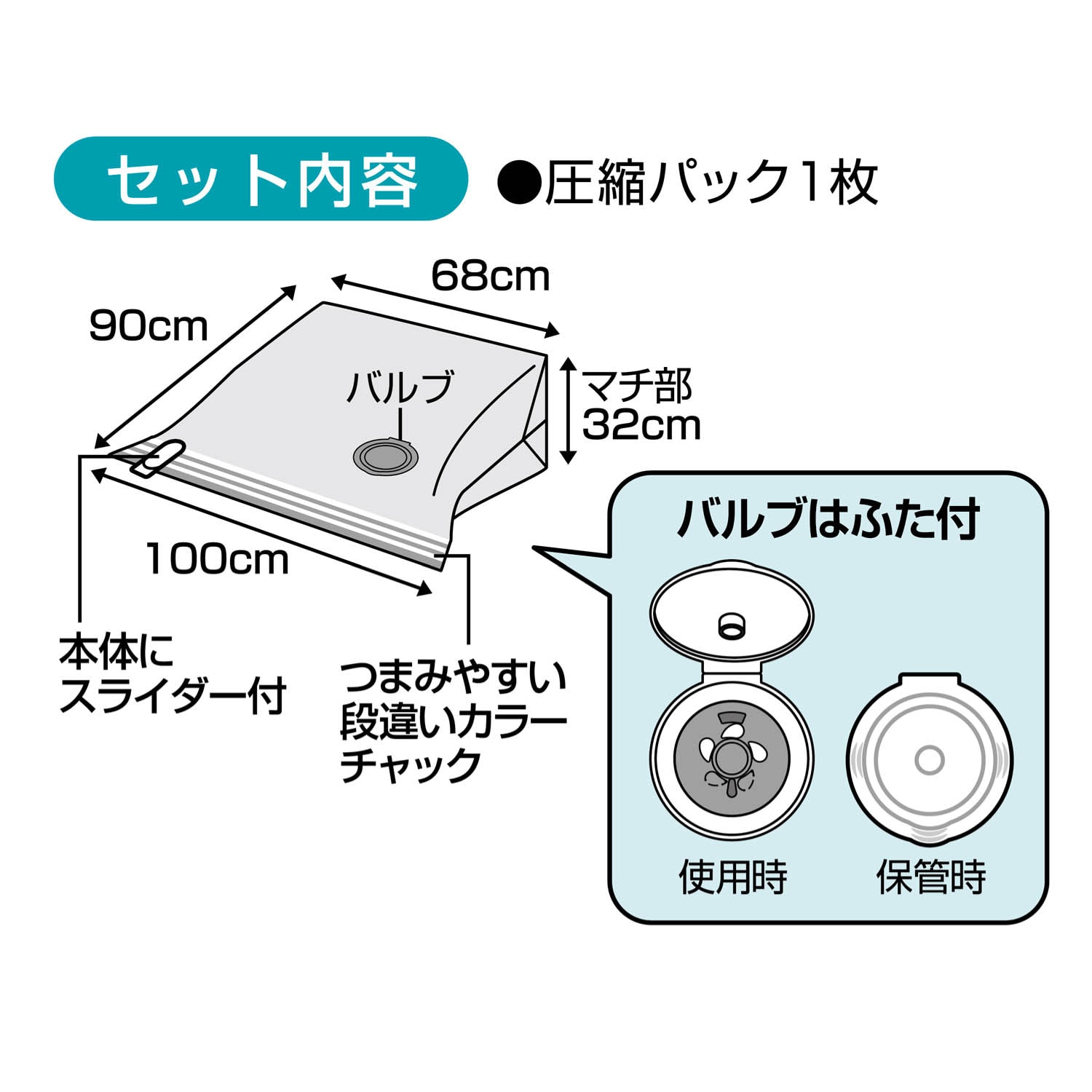 スティック掃除機対応圧縮袋２個セット（衣類収納袋/圧縮袋