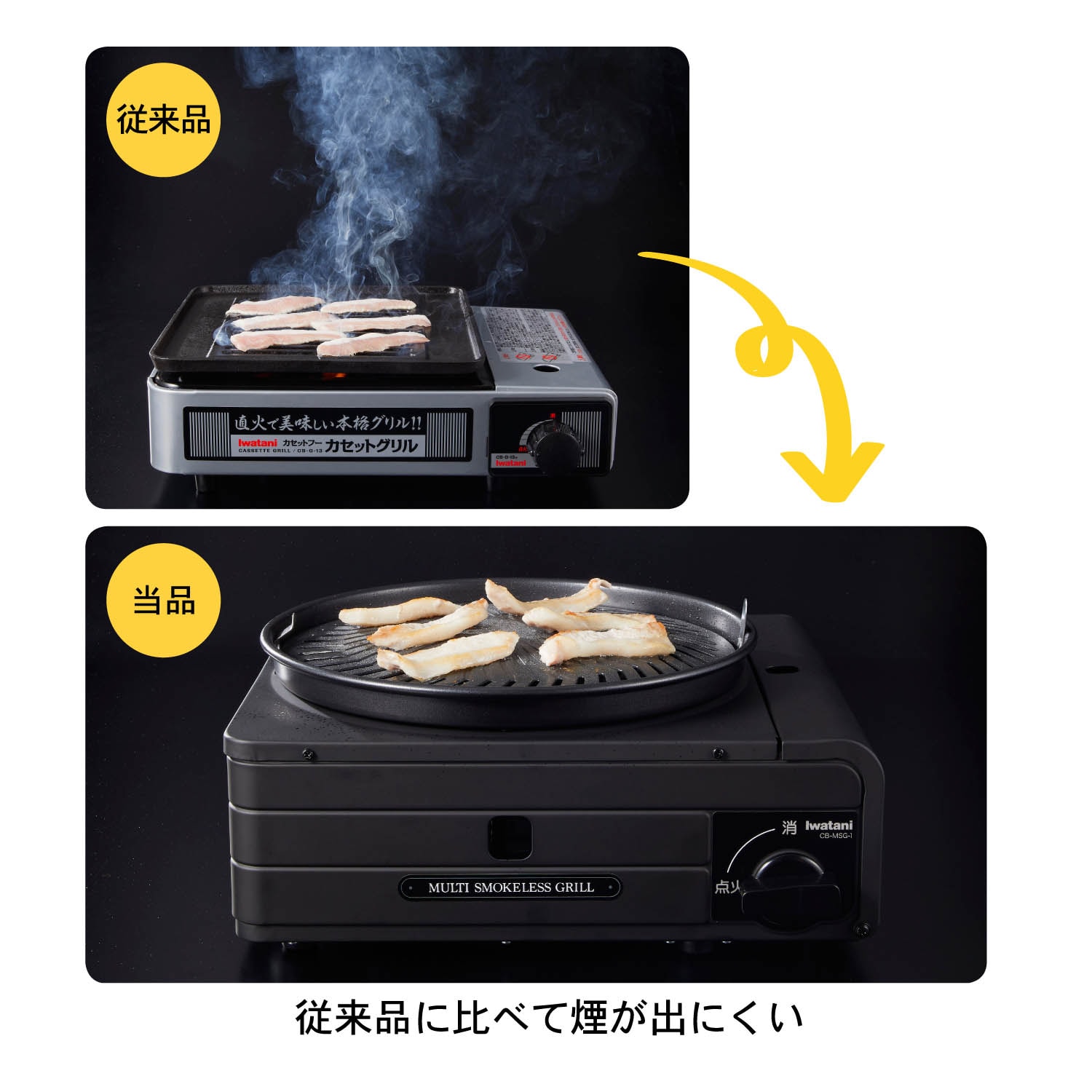 煙が出にくいマルチカセットグリル（IH調理器/ホットプレート