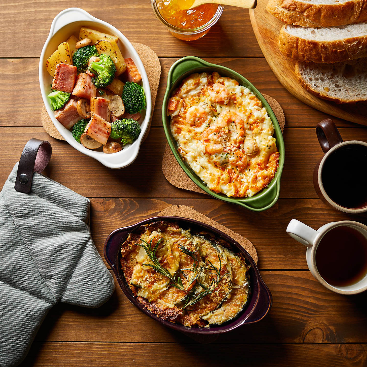 【ベルメゾン】萬古焼 グラタン皿同色3枚セット耐熱食器[日本製] 【食洗機対応】