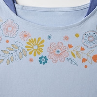 刺繍のようなお花畑（ブルー）