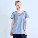 刺繍のようなお花畑（ブルー）