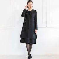 ロングジャケット＋ワンピースコーディネイト画像