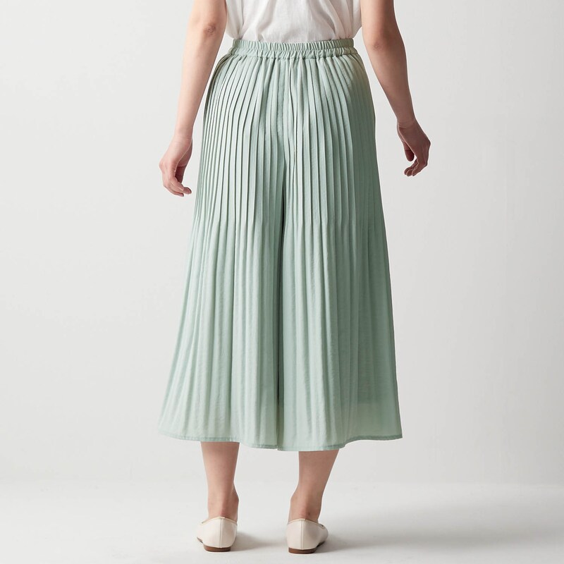 モニター人気 自転車派さんに コットンライクプリーツスカーチョ 丈が選べる ｓ ６ｌ 通販のベルメゾンネット