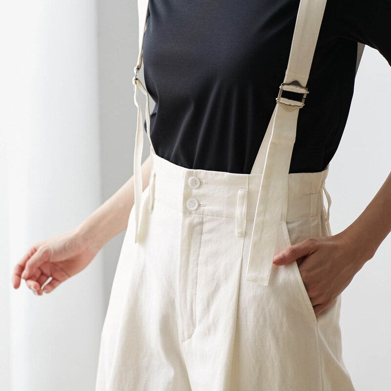 綿麻カツラギサスペンダー付きパンツ スタイルノート Stylenote 通販のベルメゾンネット