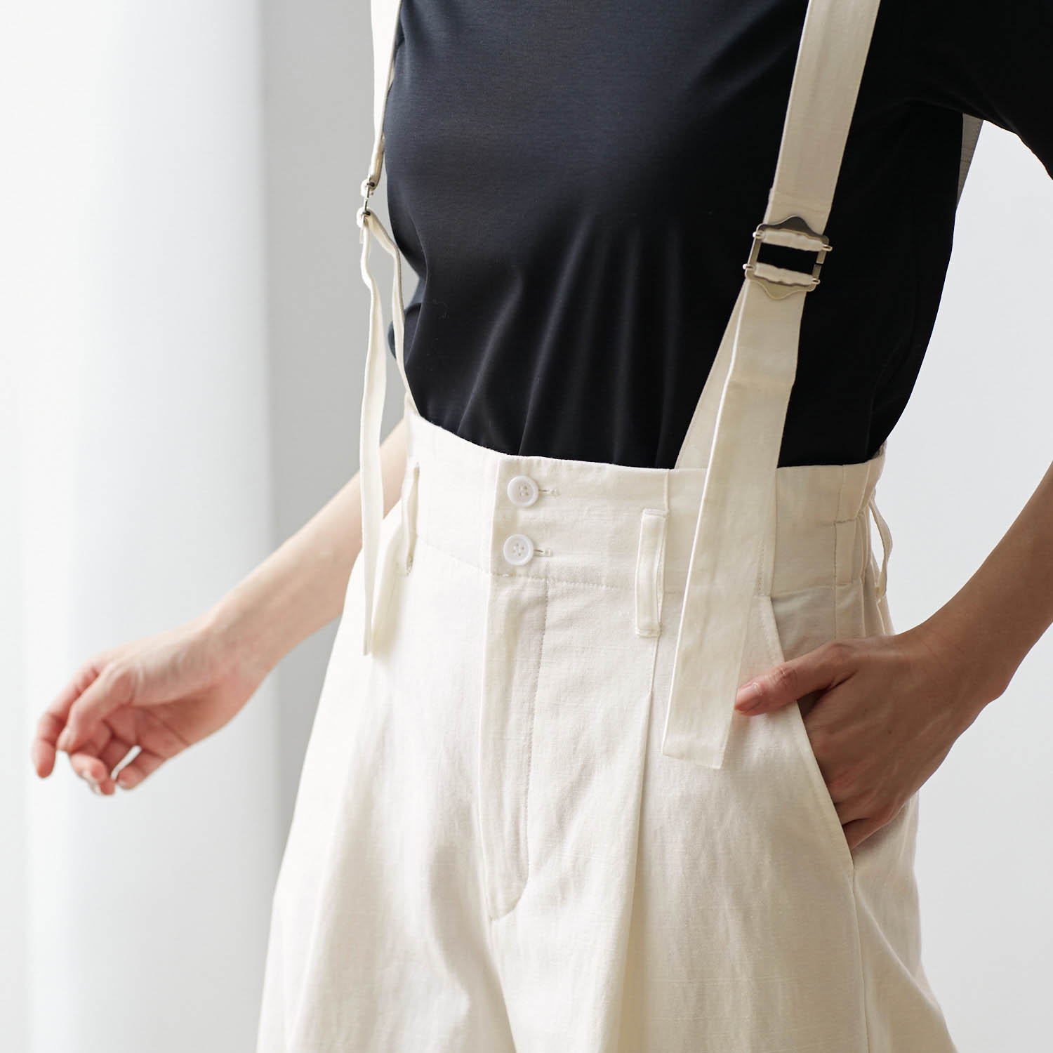 綿麻カツラギサスペンダー付きパンツ スタイルノート Stylenote 通販のベルメゾンネット 綿麻カツラギサスペンダー付きパンツ スタイルノート Stylenote 通販のベルメゾンネット