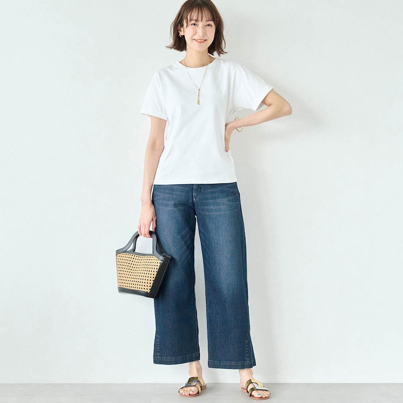 モデル身長170cm／M・股下60cm　※写真は撮影用のため、股下+6cmになります。