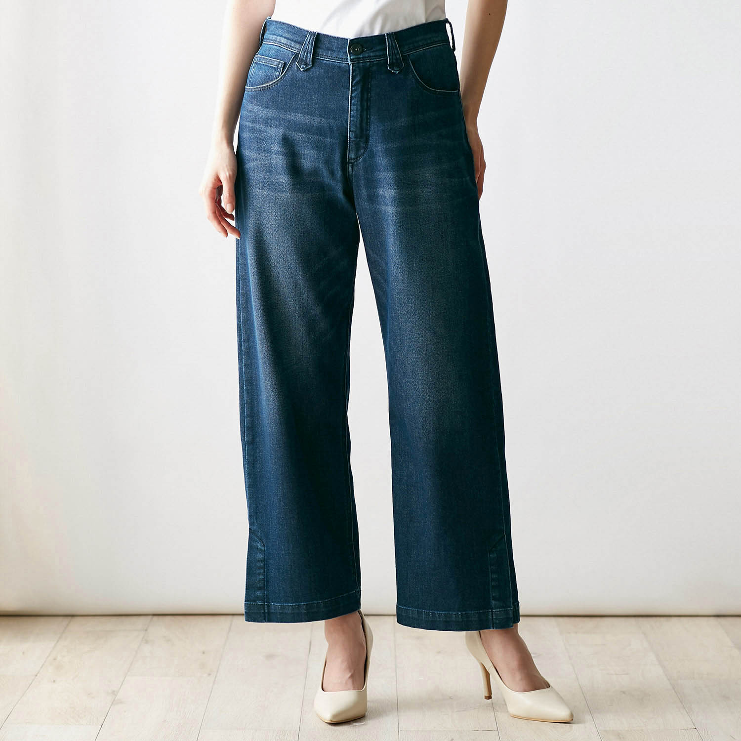 Bsta 抗菌防臭の涼しいワイドクロップドデニムパンツ 接触冷感 スタイルノート Stylenote 通販のベルメゾンネット Bsta 抗菌防臭の涼しいワイドクロップドデニムパンツ 接触冷感 スタイルノート Stylenote 通販のベルメゾンネット