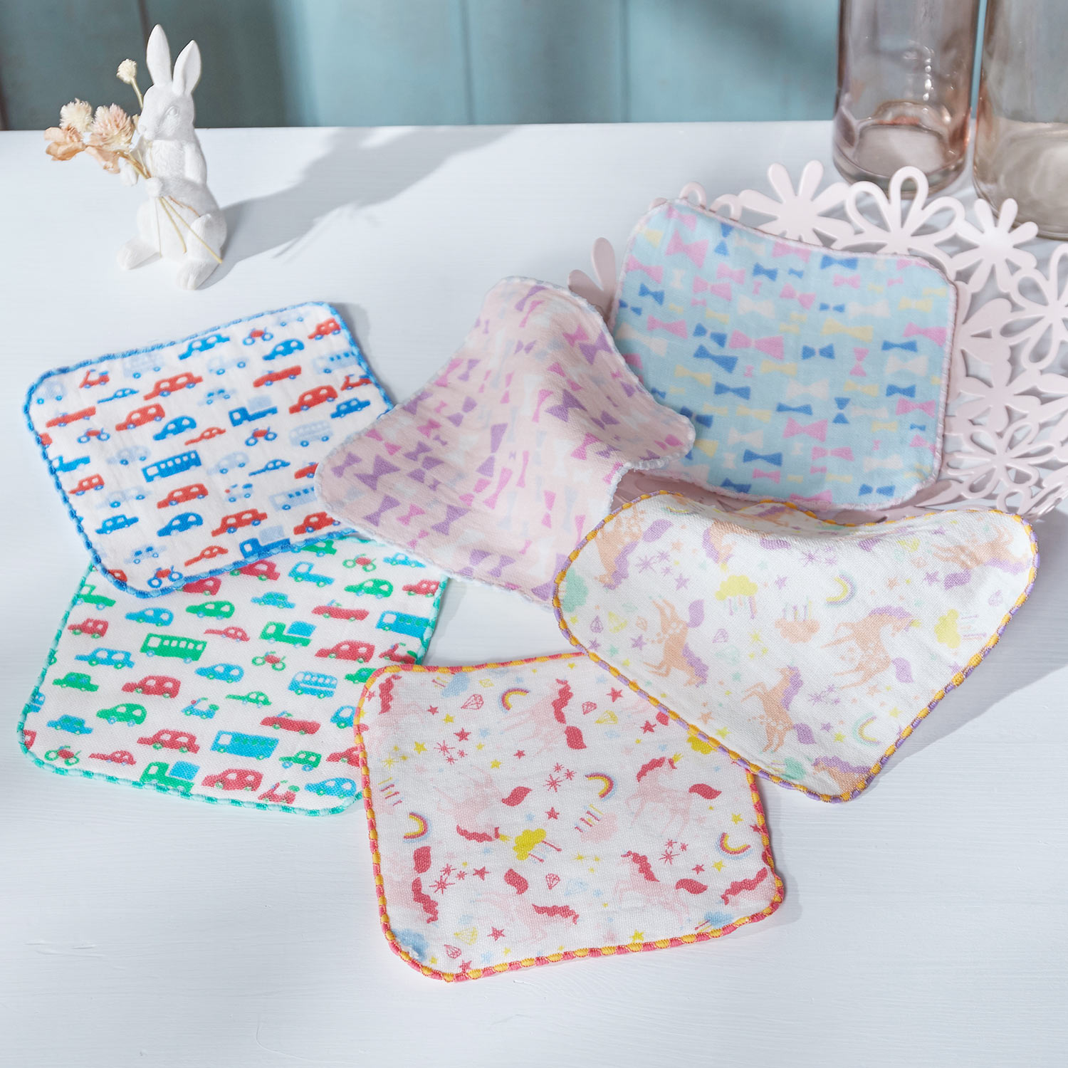 かわいいプリントのガーゼハンカチタオル2枚セット 通販のベルメゾンネット かわいいプリントのガーゼハンカチタオル2枚セット 通販のベルメゾンネット