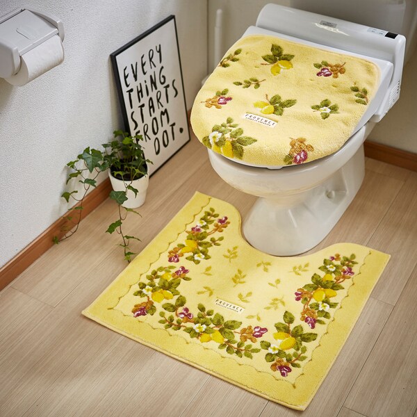 【ベルメゾン】抗菌防臭・爽やかなフルーツ柄のトイレマット・フタカバー(単品)