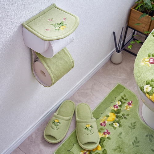爽やかなフルーツ柄のトイレットペーパーホルダーカバー・スリッパ（単品）