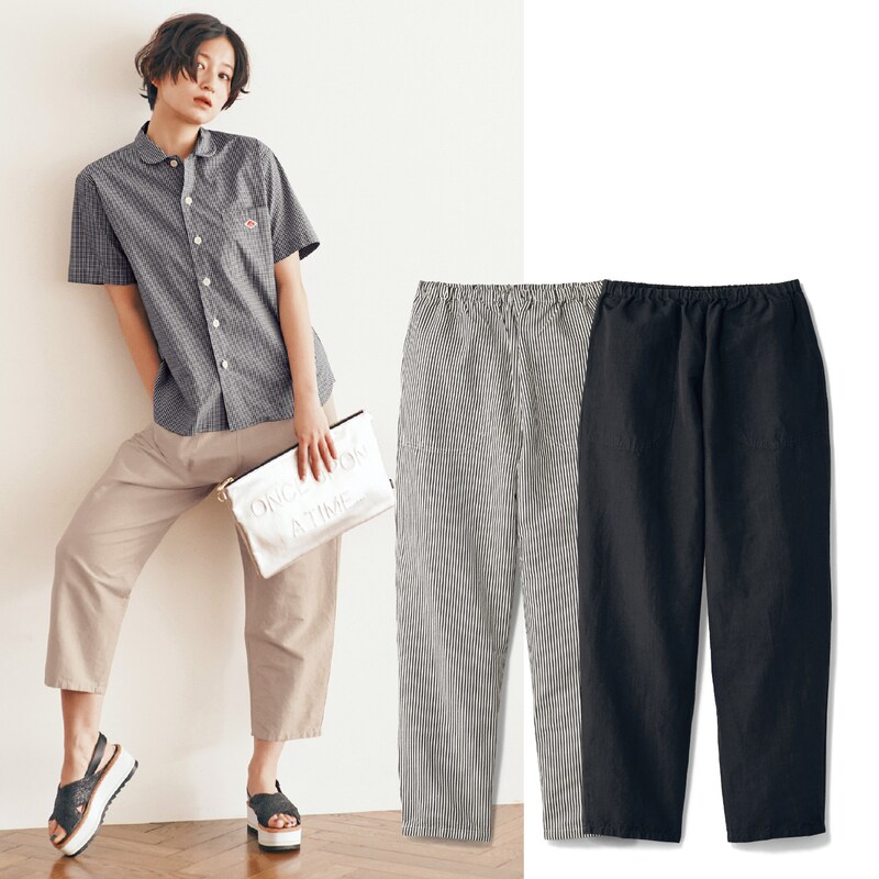 コットンリネンイージーパンツ（ストレートパンツ）｜(ダントン  