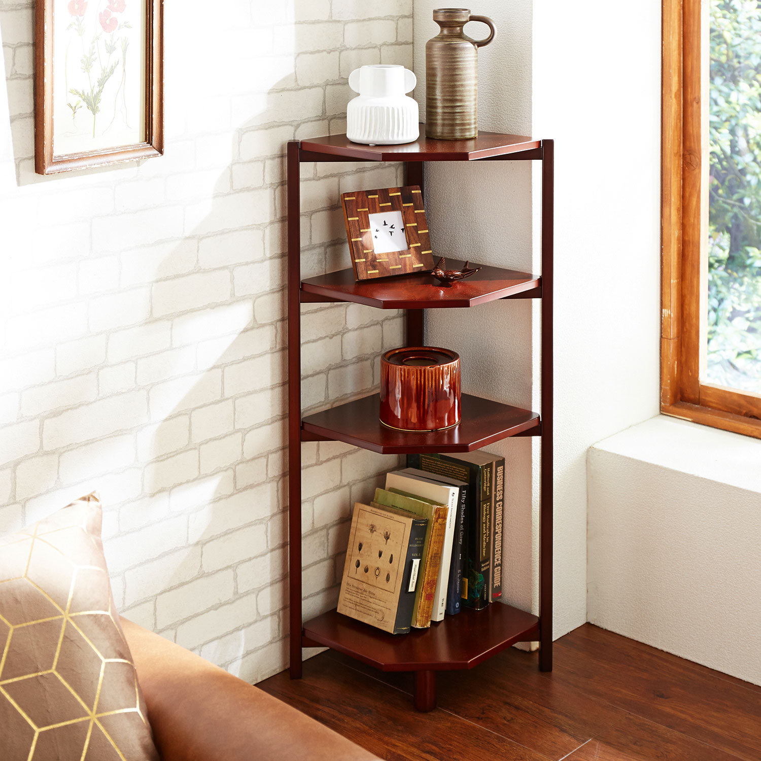 【ベルメゾン】角にぴったり置けるコーナーラック