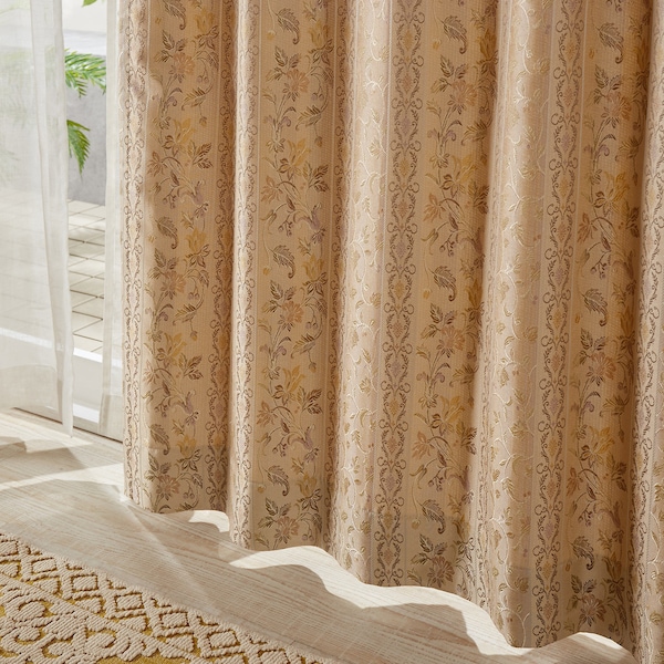 【ベルメゾン】【99サイズ】 アンティークデザインのジャカード織カーテン
