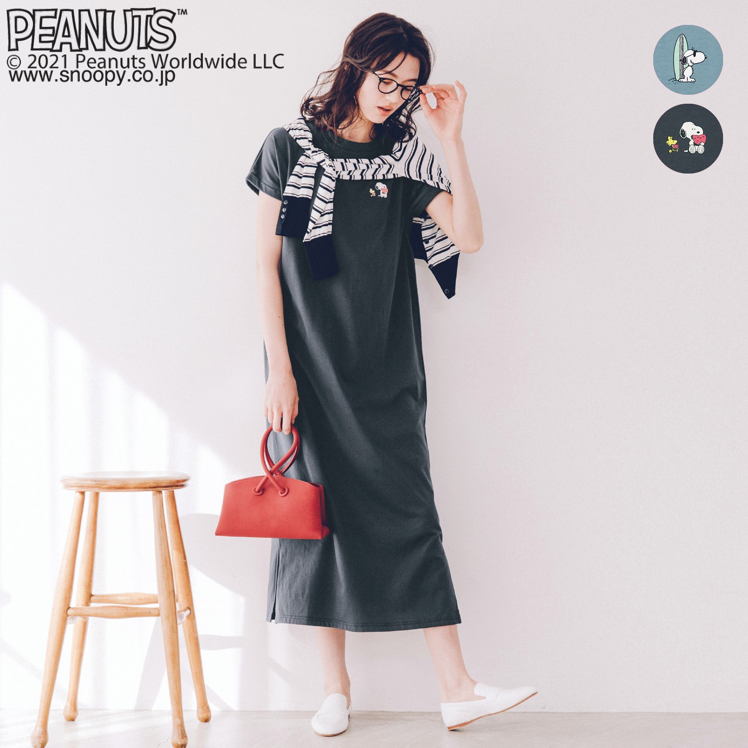 スヌーピー 半袖ロングワンピース ピーナッツ Peanuts 通販のベルメゾンネット スヌーピー 半袖ロングワンピース ピーナッツ Peanuts 通販のベルメゾンネット