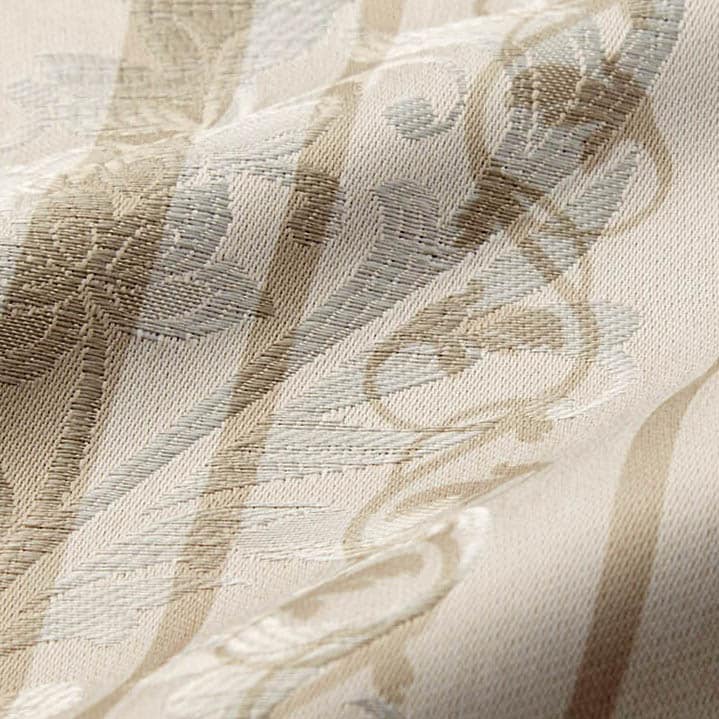 上質ジャカードのフリンジ付き遮光・遮熱カーテン「ミッキーモチーフ 