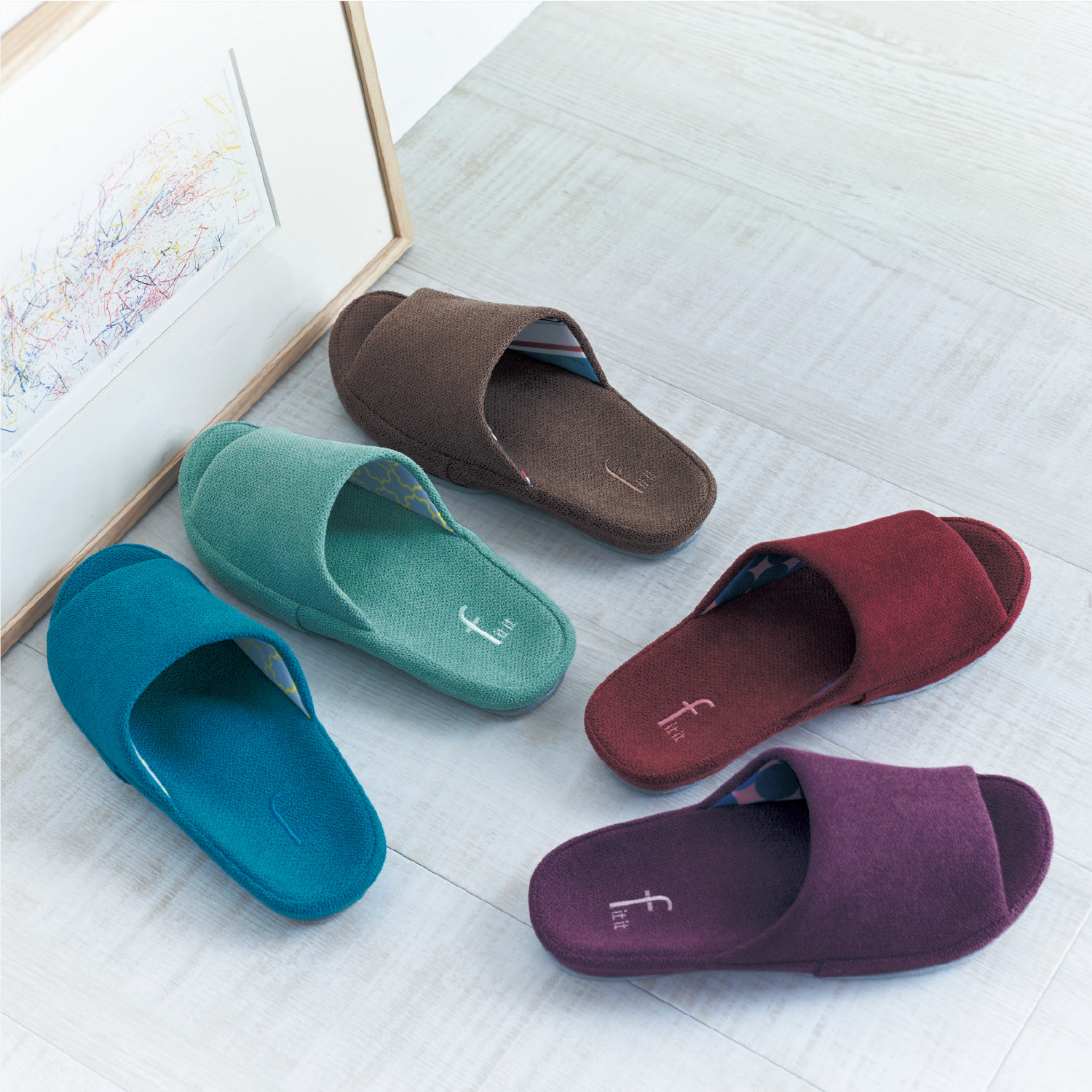 【ベルメゾン】足にフィットする前開きスリッパ 【夏スリッパ】