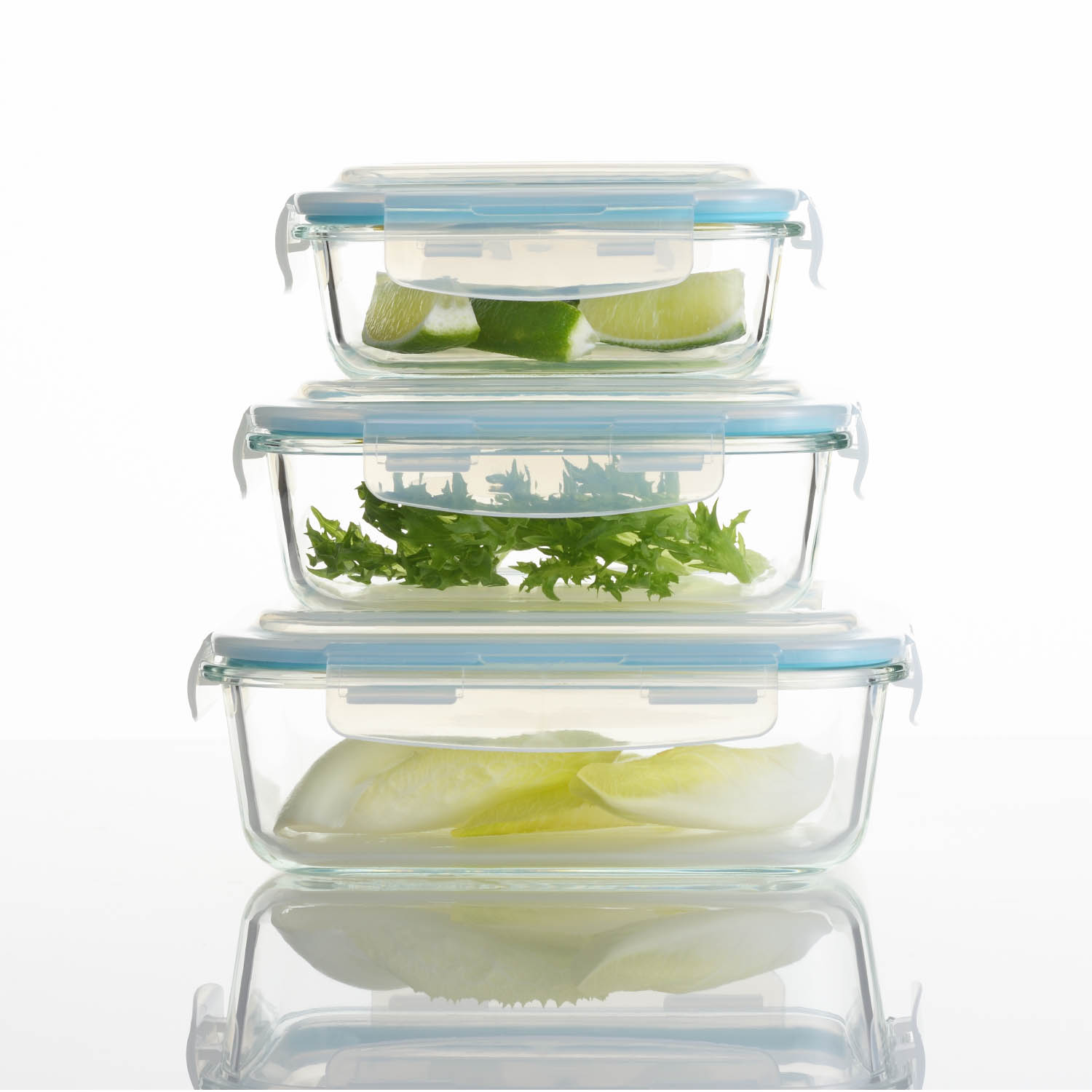 【ベルメゾン】4点ロックの密閉耐熱ガラス保存容器