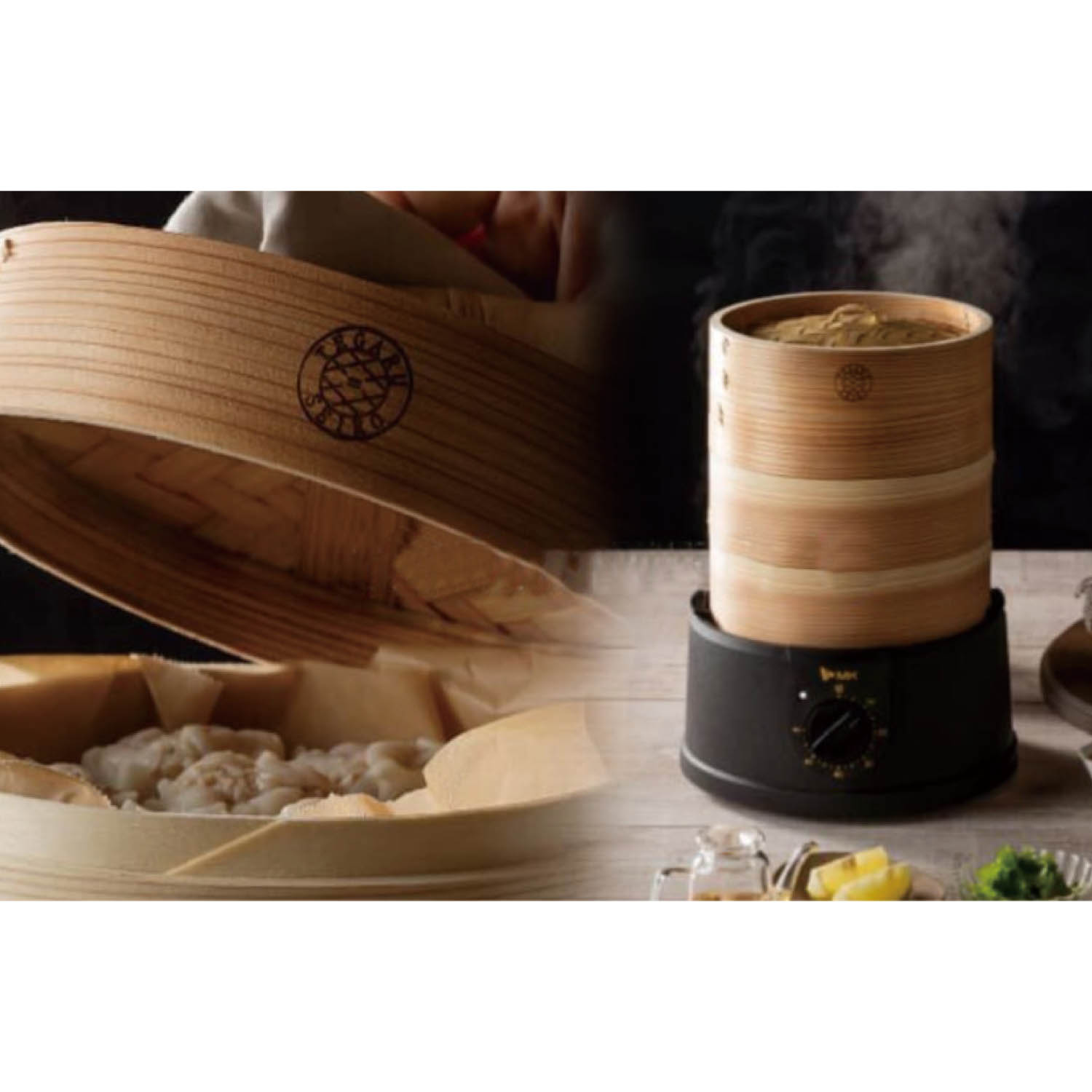 【ベルメゾン】火を使わないから安心 電気2段せいろ(レシピブック付き)