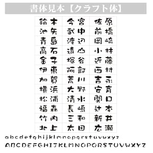 ４つの字体よりお選びいただけます
