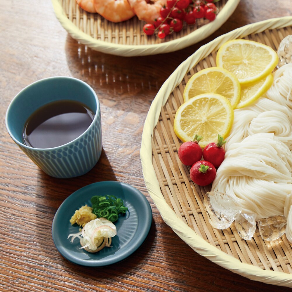 【ベルメゾン】そばちょこ & 薬味皿セット「さざなみ」美濃焼[日本製]