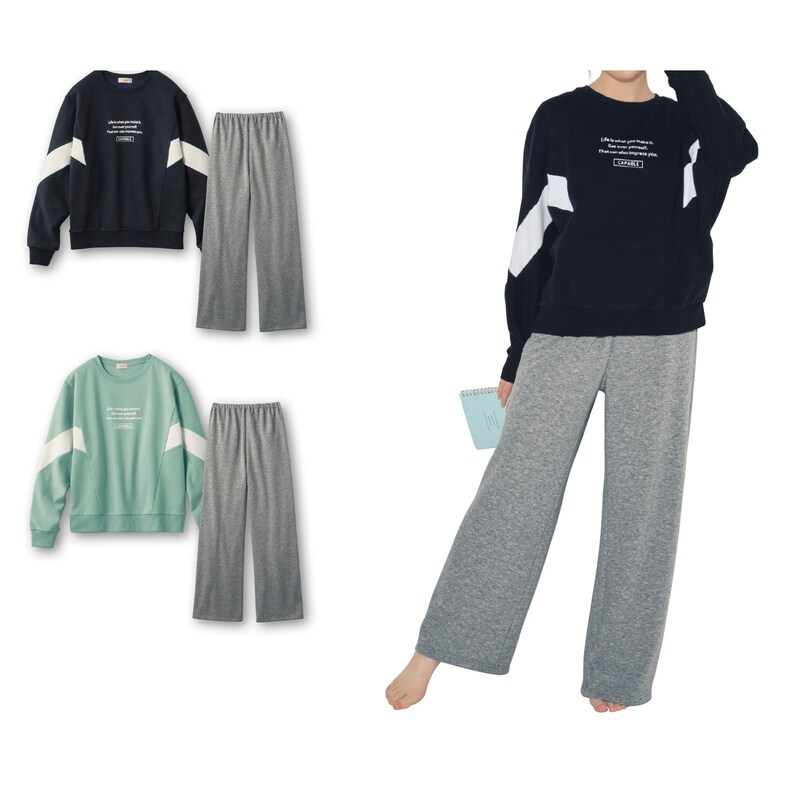 裏起毛切替えゆるシルエットパジャマ 女の子 子供パジャマ パペル ラピス Papel Lapiz 通販のベルメゾンネット