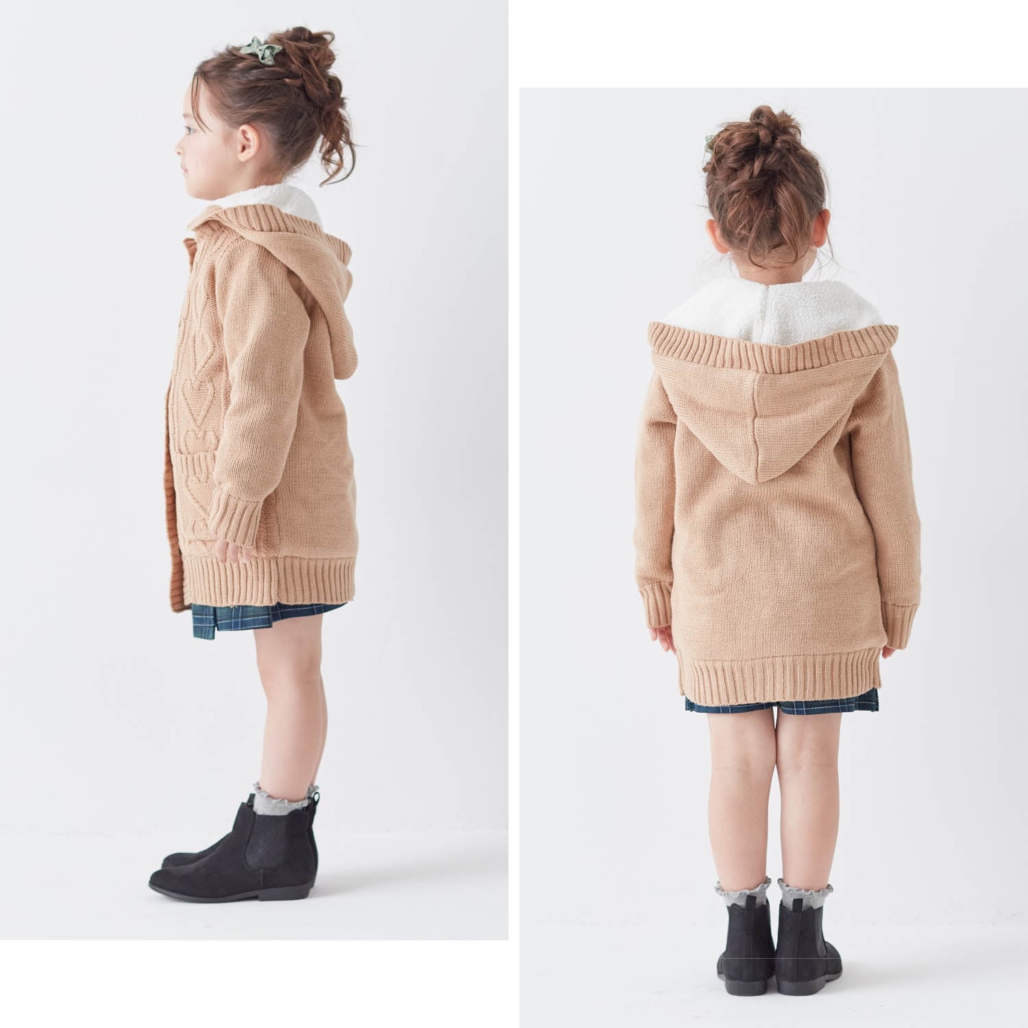 裏ボアニットコート（子供服 ジャケット/コート/ブルゾン）｜(ジータ