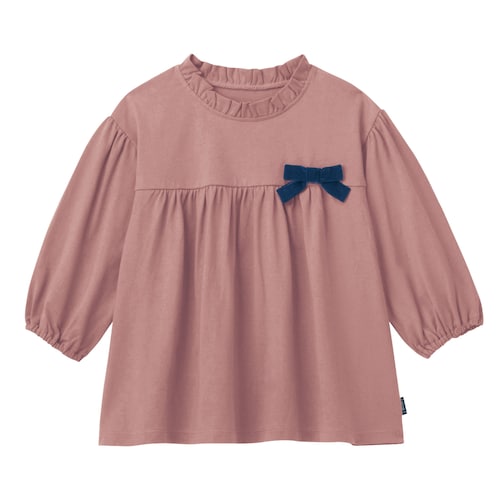 切替えフレア八分袖チュニックＴシャツ 【子供服】