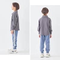 ビンテージブルー（サイドライン）／モデル身長122cm・130サイズ