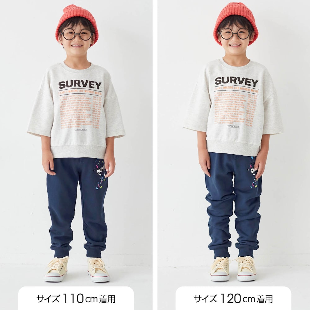 サイズ別着用比較／モデル身長111cm