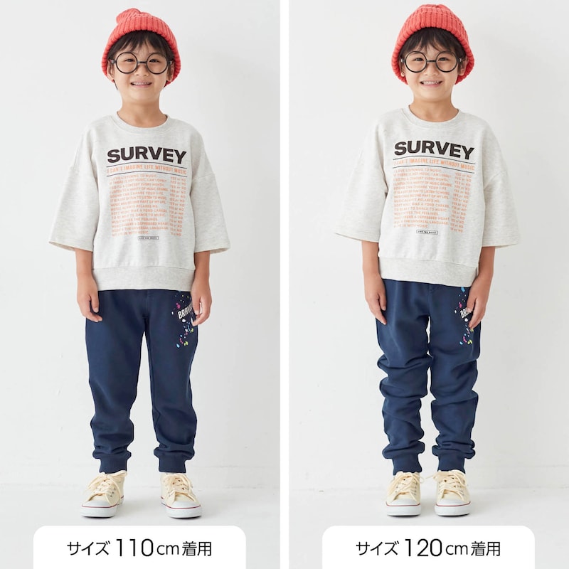 サイズ別着用比較／モデル身長111cm