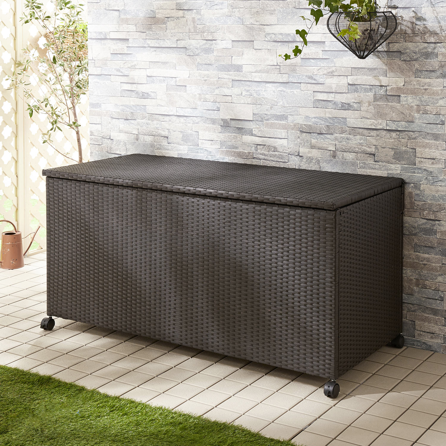 【ベルメゾン】ラタン調樹脂の大型収納庫 【ベルメゾン】ラタン調樹脂の大型収納庫