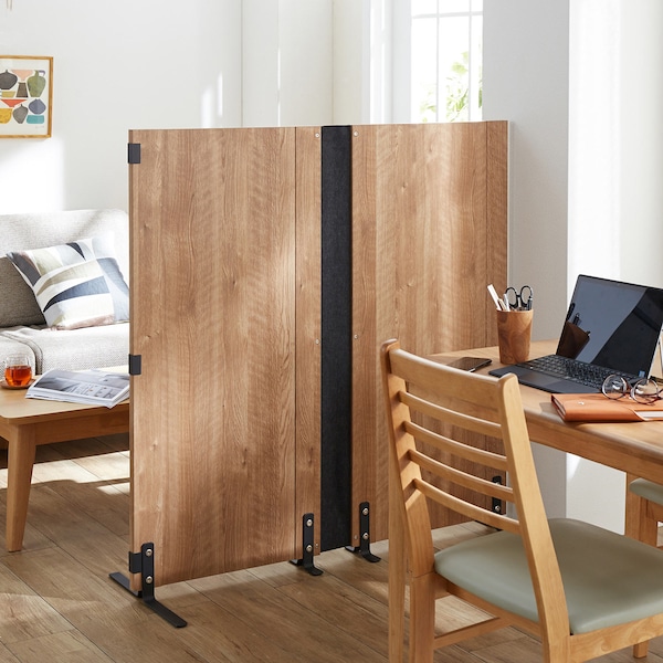 【ベルメゾン】木目調フォールディング間仕切りパーテーション