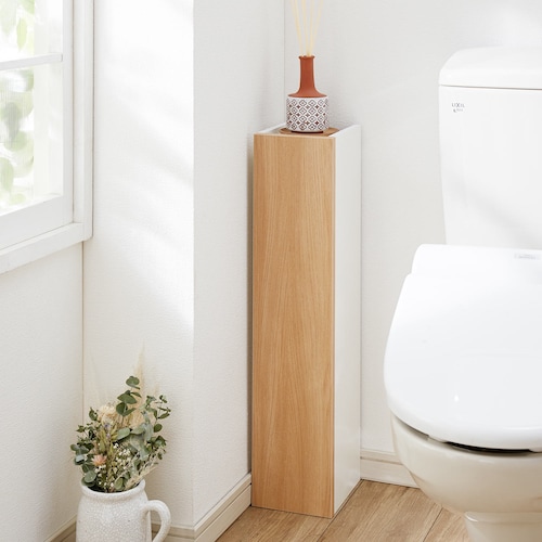 木目調トイレ収納ラック［日本製］ ＜１６×１９．５ｃｍ＞