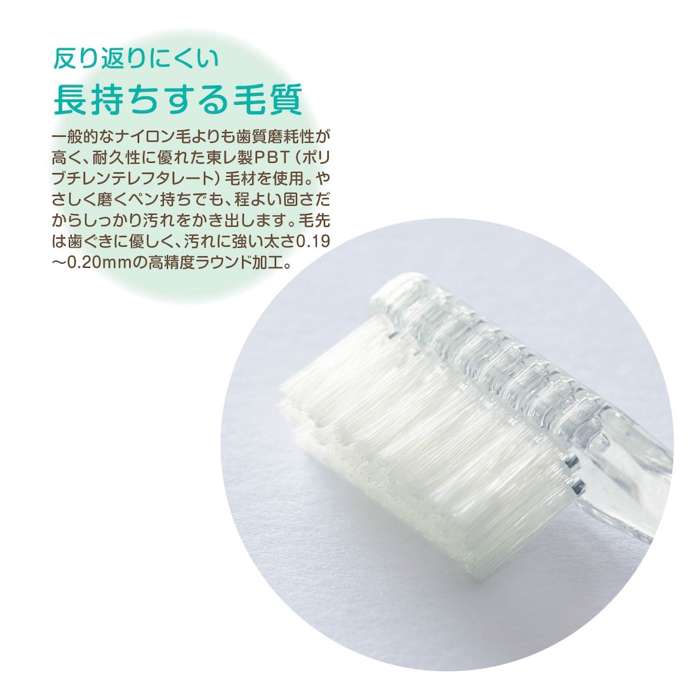 反り返りにくい長持ちする毛質