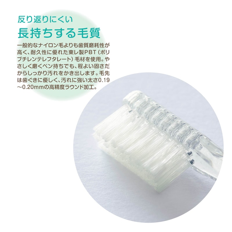 反り返りにくい長持ちする毛質