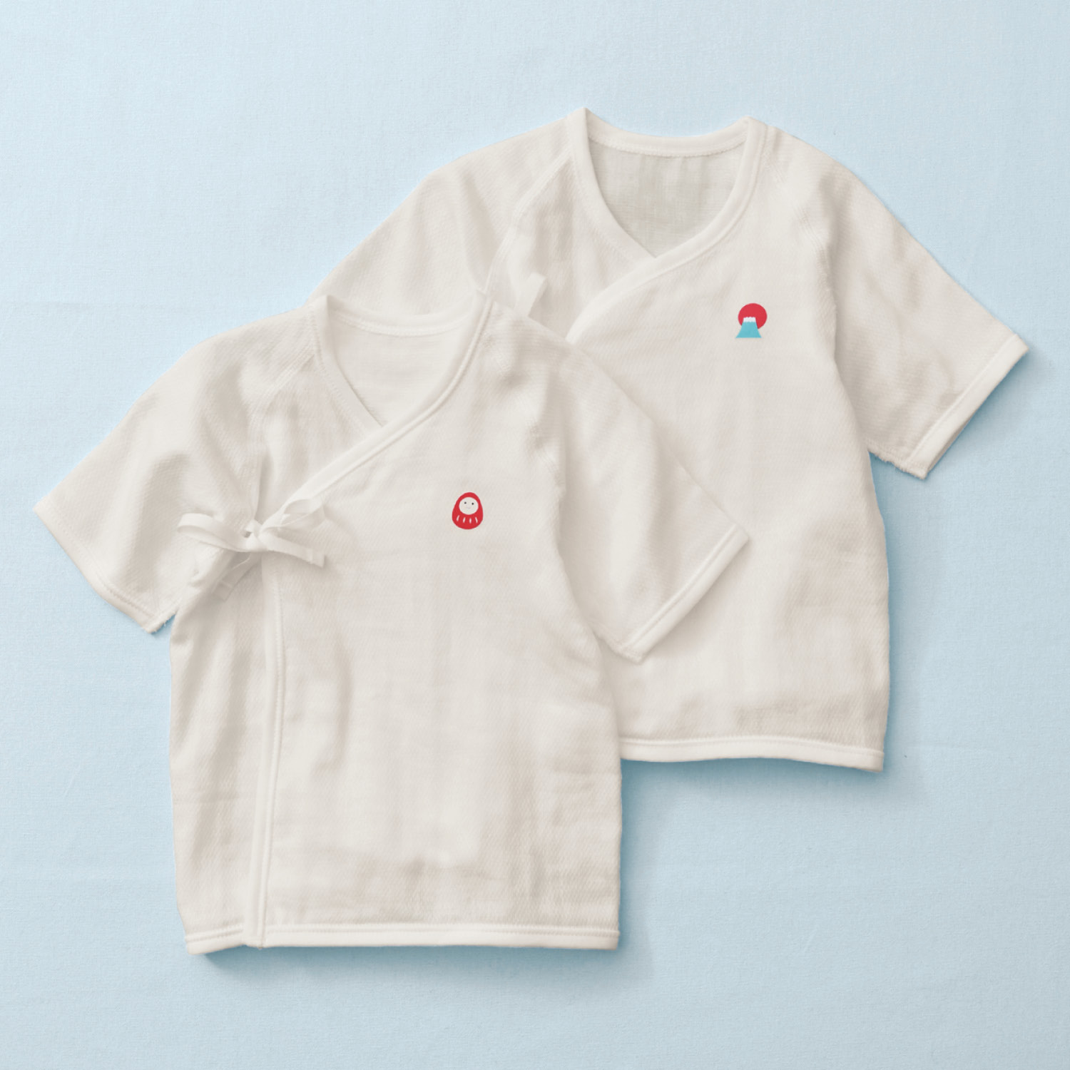 【ベルメゾン】日本製 蓬莱ガーゼ短肌着2柄セット 【ベビー服 新生児】