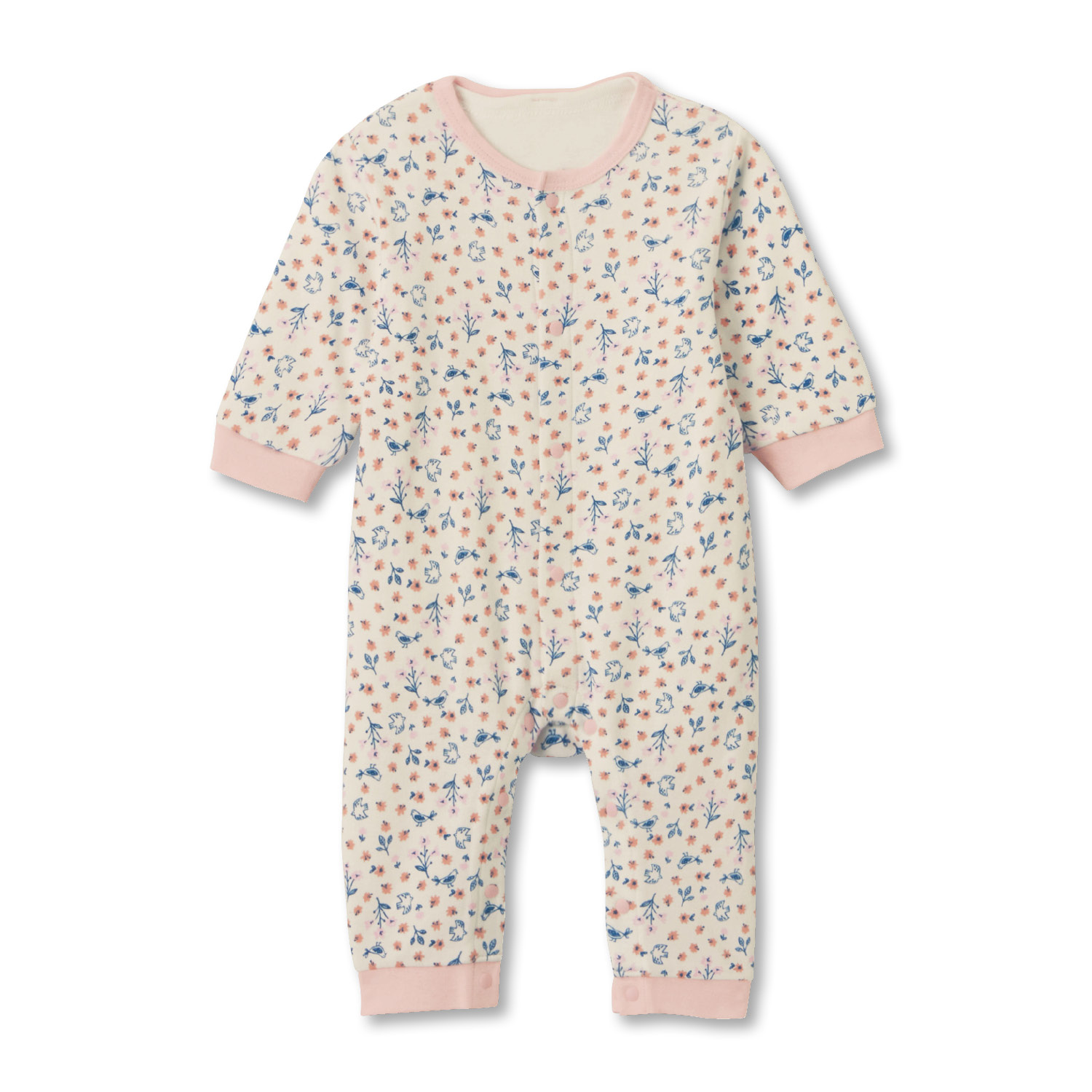 【ベルメゾン】お着がえラクチン!前開きボディスーツ肌着付きカバーオールパジャマ 【ベビー服 ベビーパジャマ 長袖】