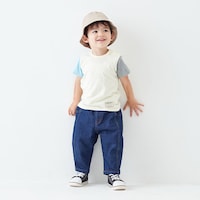 サックス系マルチカラー／モデル身長88cm・90サイズ着用
