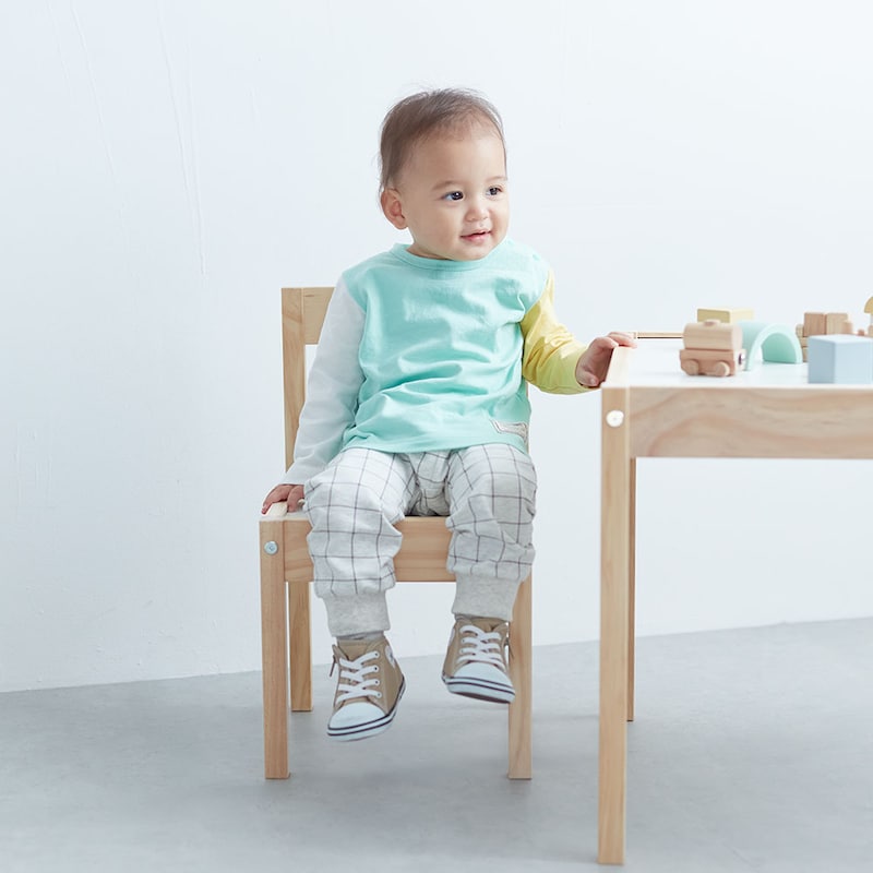 ミント系マルチカラー ／モデル身長78cm・80サイズ着用