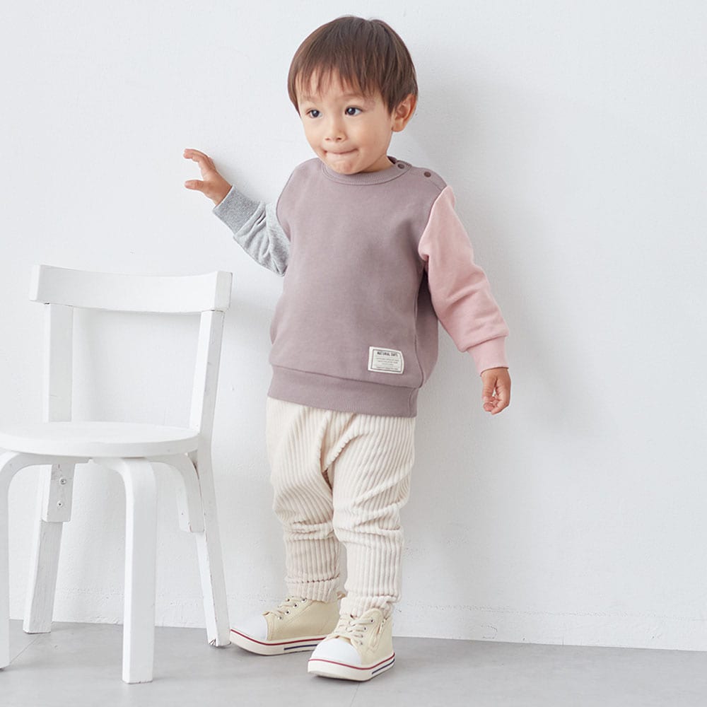 ブラウン系マルチカラー／モデル身長85.3cm・80サイズ着用・体重11kg