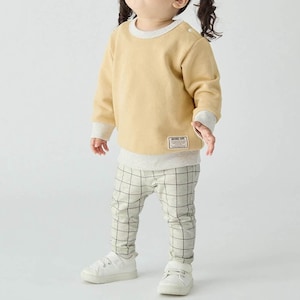 クリームイエロー／モデル身長78.8cm・80サイズ着用・体重9.7kg