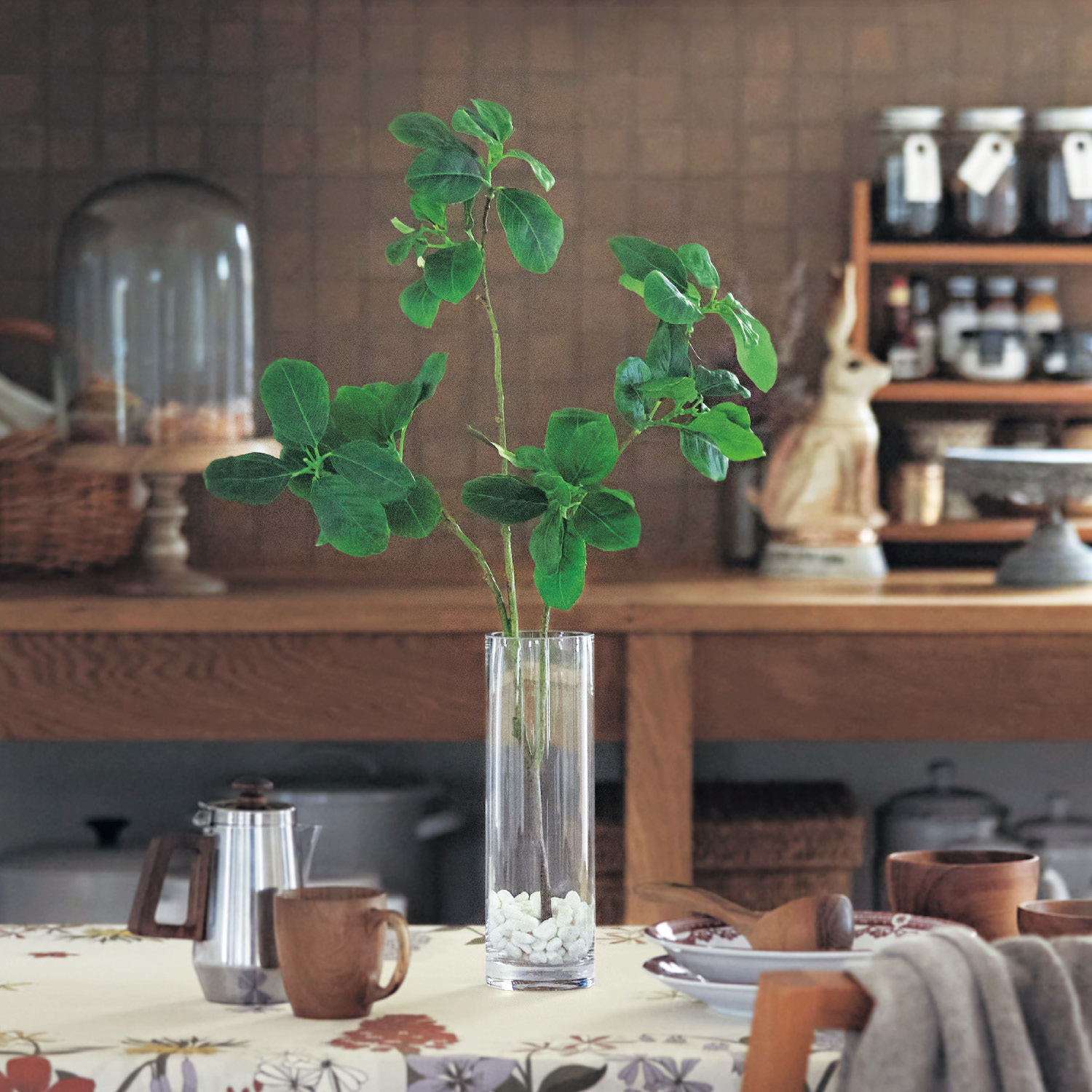 ガラス花瓶に入ったフェイクグリーン マグノリア 高さ約60cm 通販のベルメゾンネット ガラス花瓶に入ったフェイクグリーン マグノリア 高さ約60cm 通販のベルメゾンネット