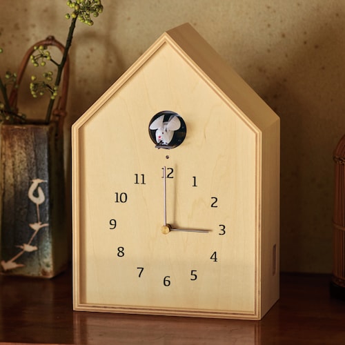 おしゃれなカッコー時計「Birdhouse Clock」【壁掛けも直置き可能】